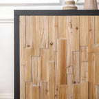 Aufbewahrungsschrank mit 4 Türen und geometrischem Holzpaneel-Design