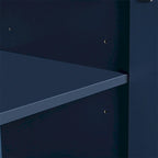 4-Door Wood Sideboard with Arched Groove Doors and Metal Legs