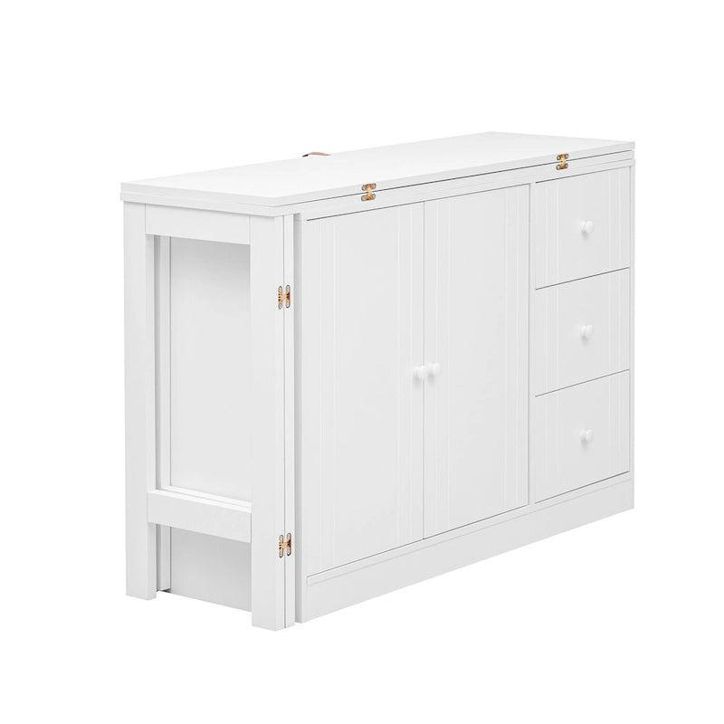Aparador com 2 portas, 3 gavetas e tampo extraível