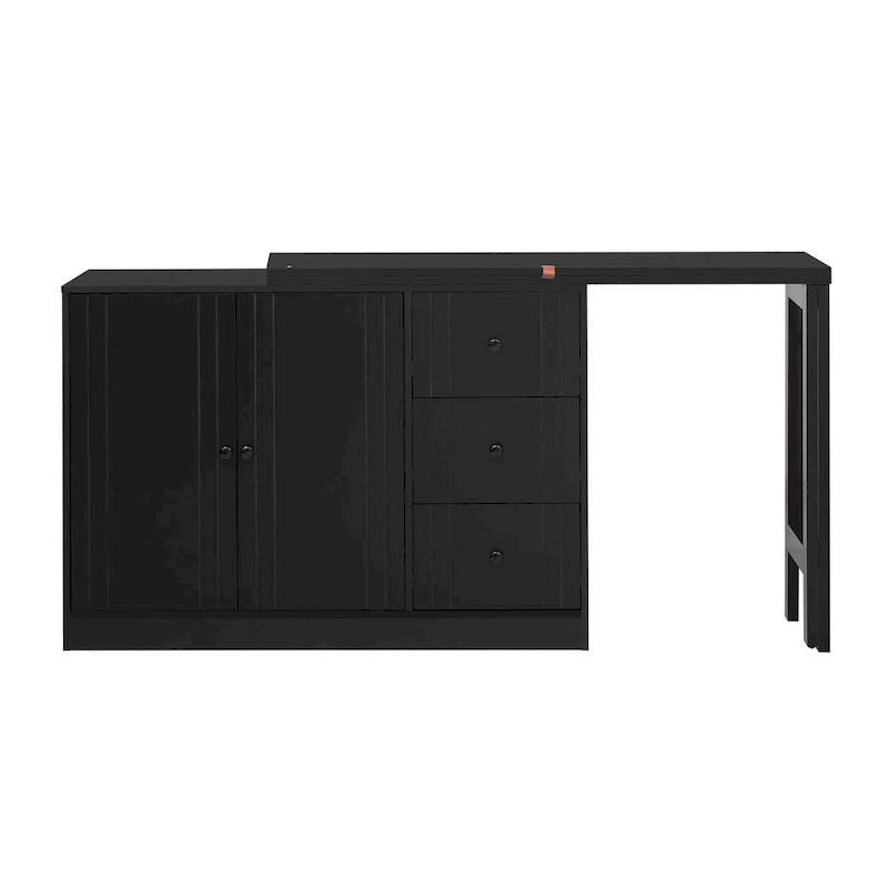 Aparador com 2 portas, 3 gavetas e tampo extraível