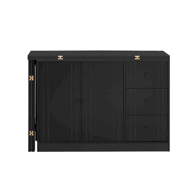 Aparador com 2 portas, 3 gavetas e tampo extraível