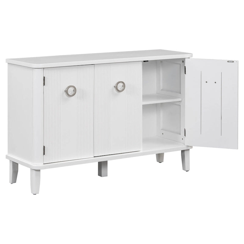 MDF Storage Cabinet with Acacia Solid Legs