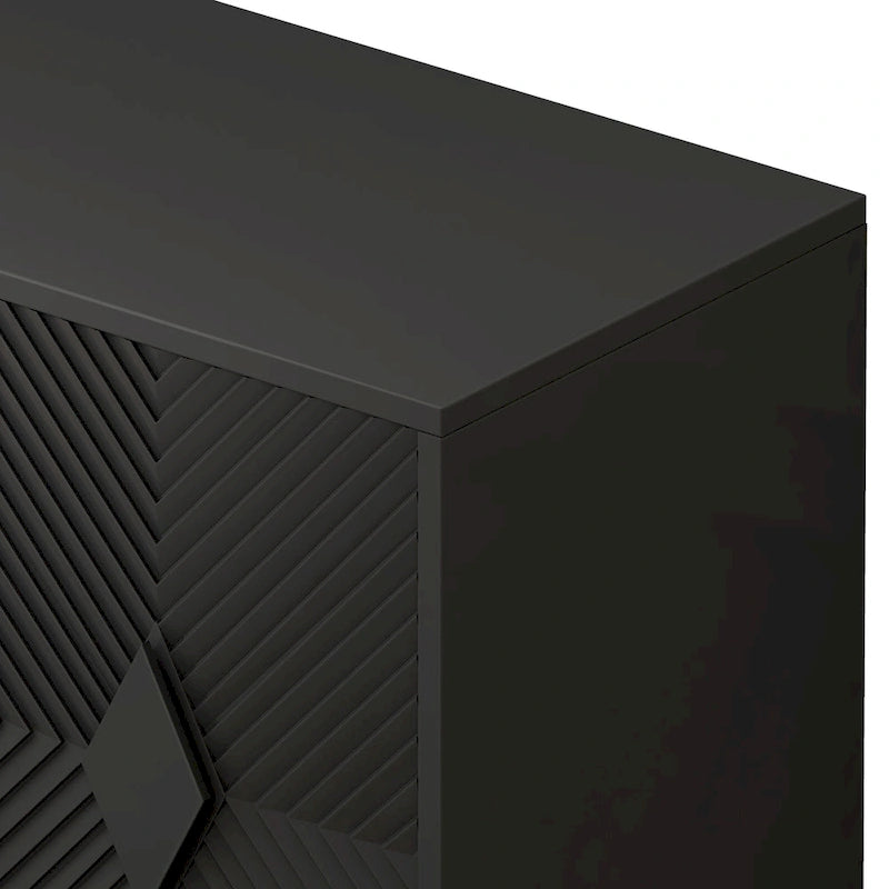 2-Door Wooden Storage Cabinet with Metal Legs and Adjustable Shelf