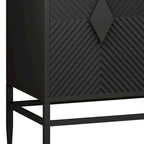 2-Door Wooden Storage Cabinet with Metal Legs and Adjustable Shelf