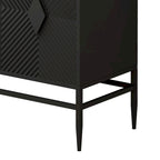 2-Door Wooden Storage Cabinet with Metal Legs and Adjustable Shelf