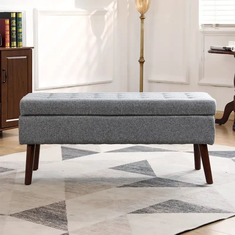Upholstered Storage Bench with Flip-Top Lid