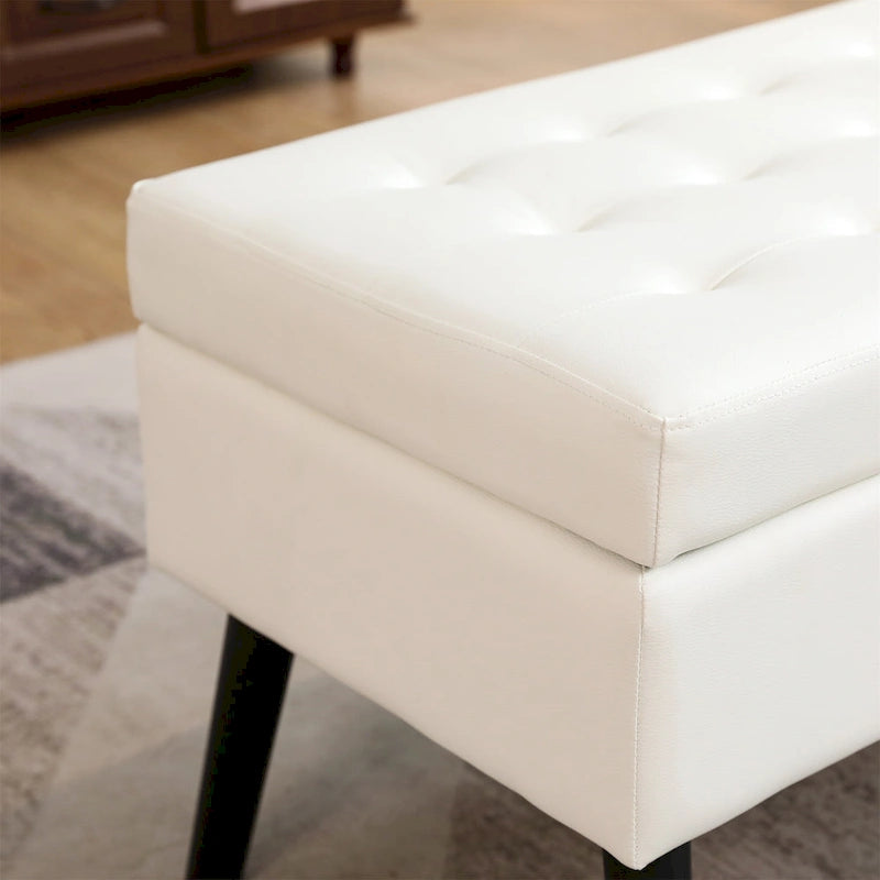 Upholstered Storage Bench with Flip-Top Lid