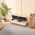 Velvet Storage Bench with Lift-Top Lid, 49-Inch