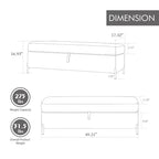 Velvet Storage Bench with Lift-Top Lid, 49-Inch