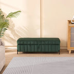 Velvet Storage Bench with Lift-Top Lid, 49-Inch