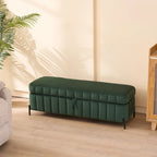 Velvet Storage Bench with Lift-Top Lid, 49-Inch