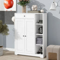 Freestanding Shoe Cabinet with 2 Shutter Doors, Adjustable Shelves and Top Drawer