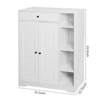 Freestanding Shoe Cabinet with 2 Shutter Doors, Adjustable Shelves and Top Drawer
