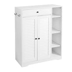 Freestanding Shoe Cabinet with 2 Shutter Doors, Adjustable Shelves and Top Drawer