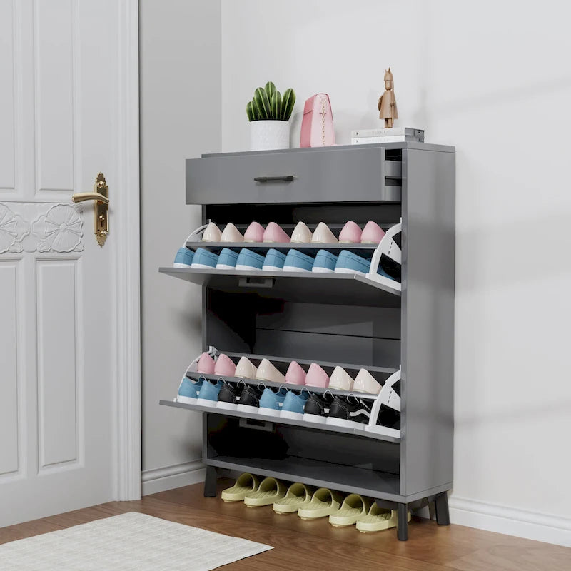 Shoe Storage Cabinet with 2 Flip Drawers for Entryway