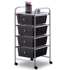 4-Drawer Metal Rolling Storage Cart with Swivel Wheels