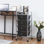 4-Drawer Metal Rolling Storage Cart with Swivel Wheels