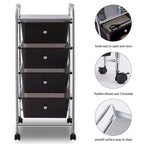 4-Drawer Metal Rolling Storage Cart with Swivel Wheels