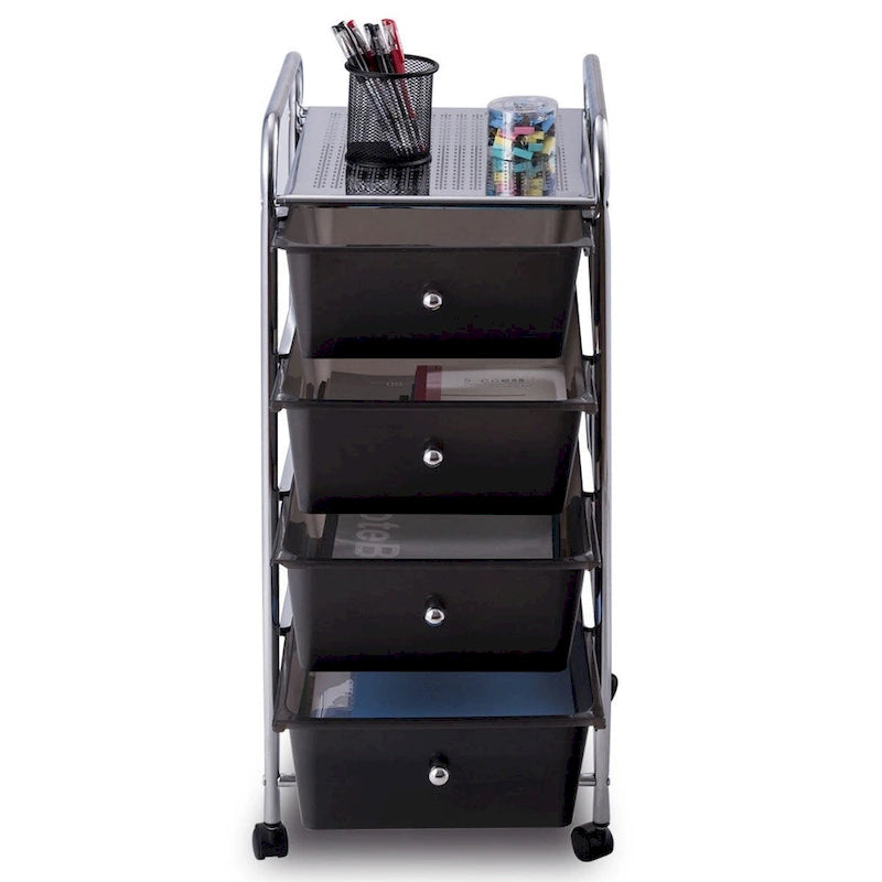 4-Drawer Metal Rolling Storage Cart with Swivel Wheels