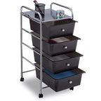 4-Drawer Metal Rolling Storage Cart with Swivel Wheels