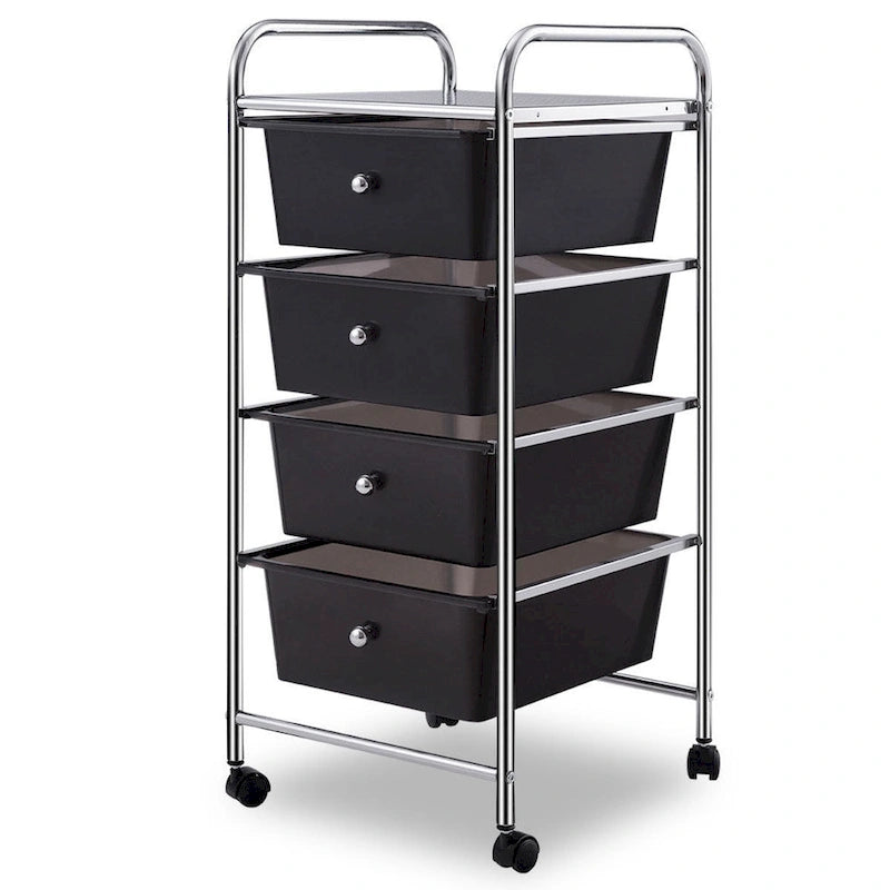 4-Drawer Metal Rolling Storage Cart with Swivel Wheels