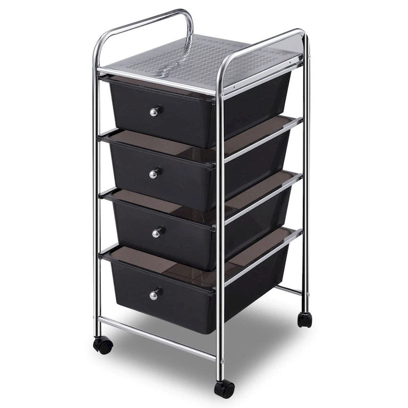 4-Drawer Metal Rolling Storage Cart with Swivel Wheels