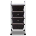 4-Drawer Metal Rolling Storage Cart with Swivel Wheels