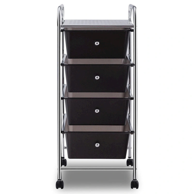4-Drawer Metal Rolling Storage Cart with Swivel Wheels