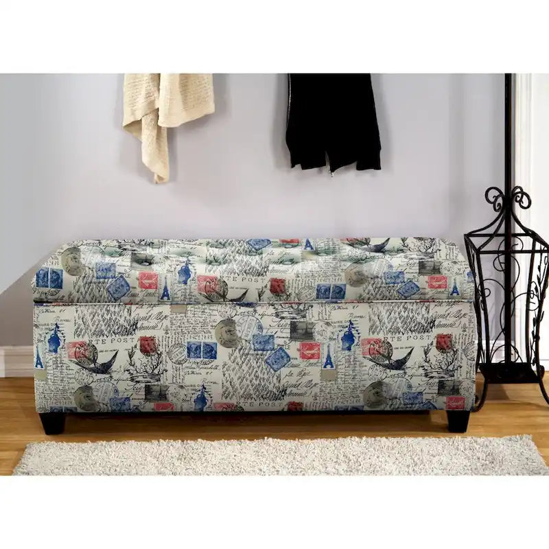 Upholstered Shoe Storage Bench with Lid