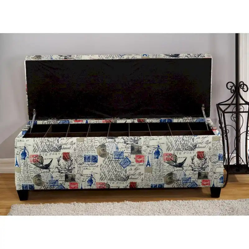 Upholstered Shoe Storage Bench with Lid