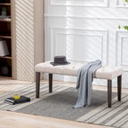 Tufted Storage Bench with Velvet Cushion