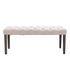 Tufted Storage Bench with Velvet Cushion