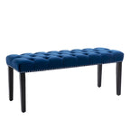 Tufted Storage Bench with Velvet Cushion