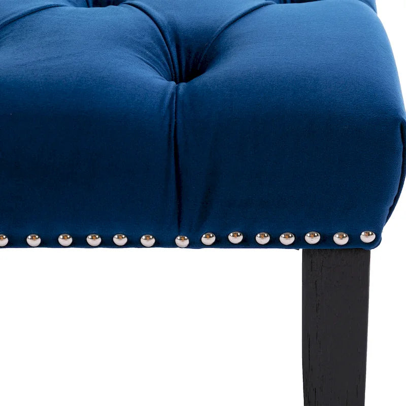 Tufted Storage Bench with Velvet Cushion