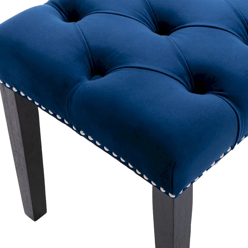 Tufted Storage Bench with Velvet Cushion