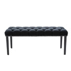 Tufted Storage Bench with Velvet Cushion