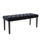 Tufted Storage Bench with Velvet Cushion
