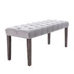 Tufted Storage Bench with Velvet Cushion