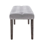 Tufted Storage Bench with Velvet Cushion