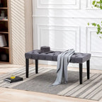 Tufted Storage Bench with Velvet Cushion