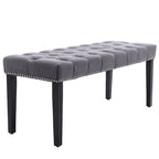 Tufted Storage Bench with Velvet Cushion
