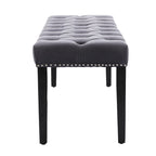 Tufted Storage Bench with Velvet Cushion