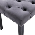 Tufted Storage Bench with Velvet Cushion