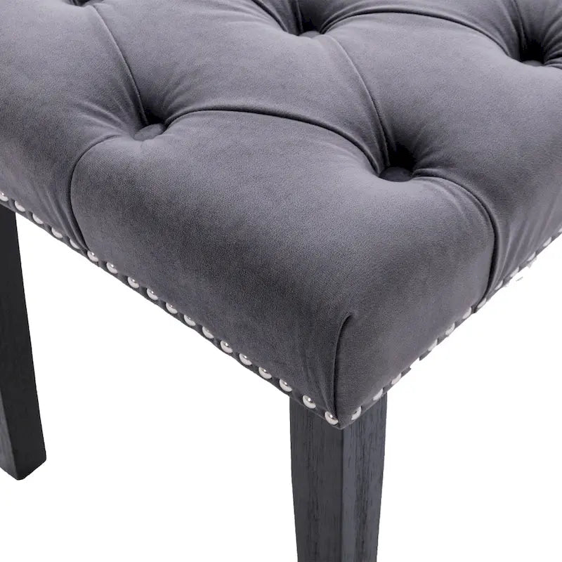 Tufted Storage Bench with Velvet Cushion
