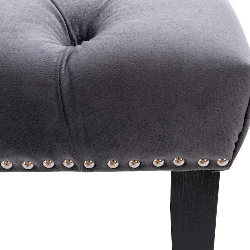 Tufted Storage Bench with Velvet Cushion