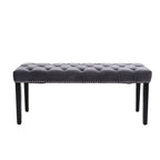 Tufted Storage Bench with Velvet Cushion