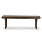 Slatted Wooden Bench with Walnut Finish