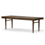 Slatted Wooden Bench with Walnut Finish
