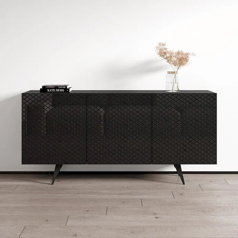63-Inch Modern Sideboard with High Gloss Fronts