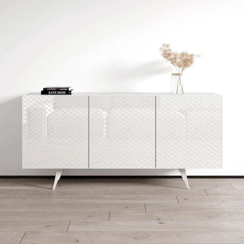 63-Inch Modern Sideboard with High Gloss Fronts